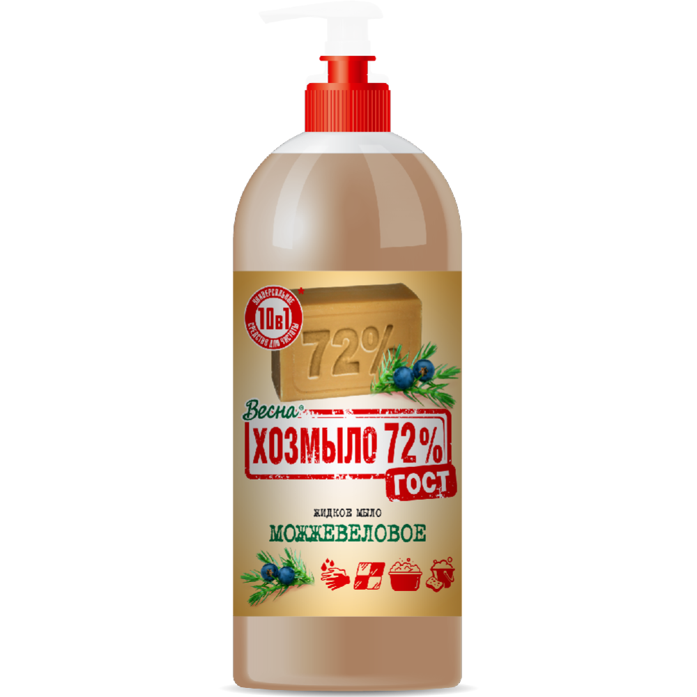 Жидкое хозяйственное мыло «Весна» Хозмыло 72%, 860 г