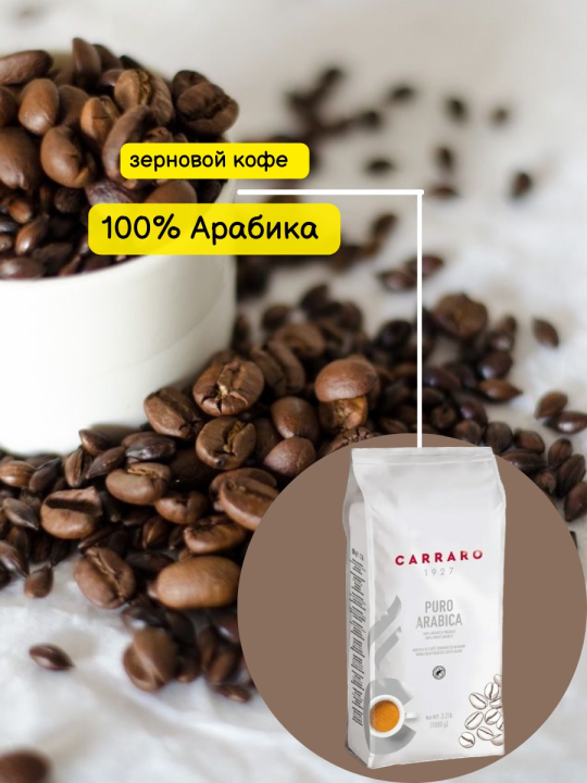 Кофе в зернах Carraro Puro Arabica 1 кг