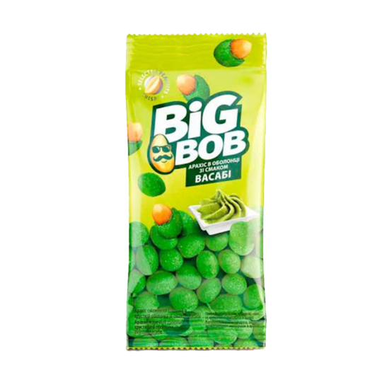 Арахис «Big Bob» жареные, соленые, со вкусом васаби, 60 г