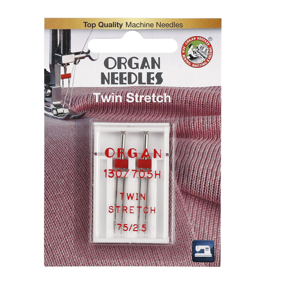 Картинка товара Иглы двойные «Organ» 2-75/2,5 супер стрейч Blister.