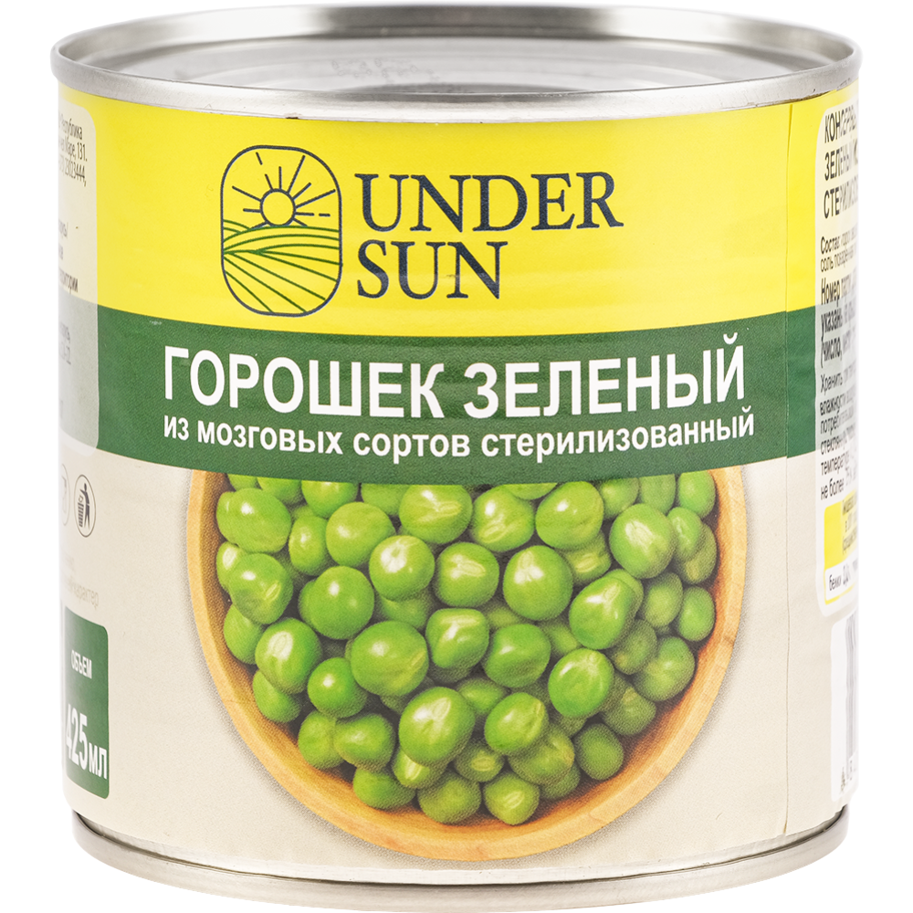 Горошек зеленый консервированный «Under Sun» 400 г #0