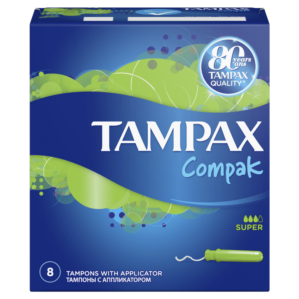 Тампоны «Tampax» Compak Super с аппликатором, 8 шт