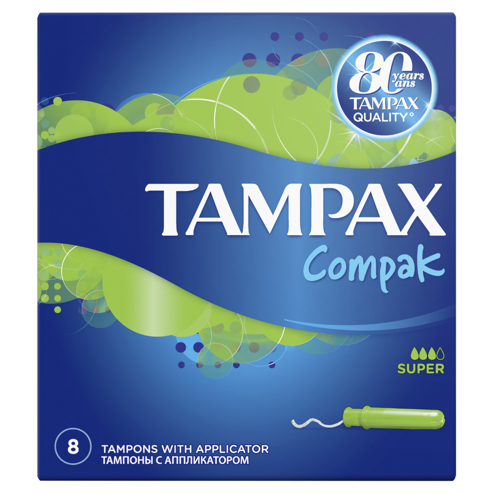 Тампоны «Tampax» Compak Super с аппликатором, 8 шт