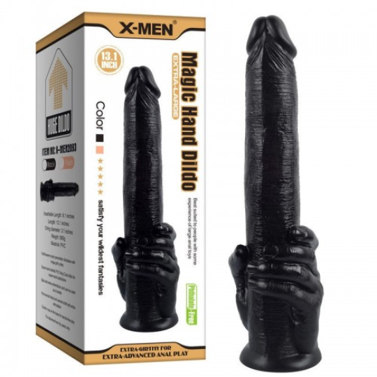 Черный фаллос X-Men Magic Hand Dildo 36 см