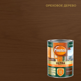 Pinotex Ultra(0,9л,ореховое дерево)Лазурь для древесины Влагостойкая Пинотекс Ультра