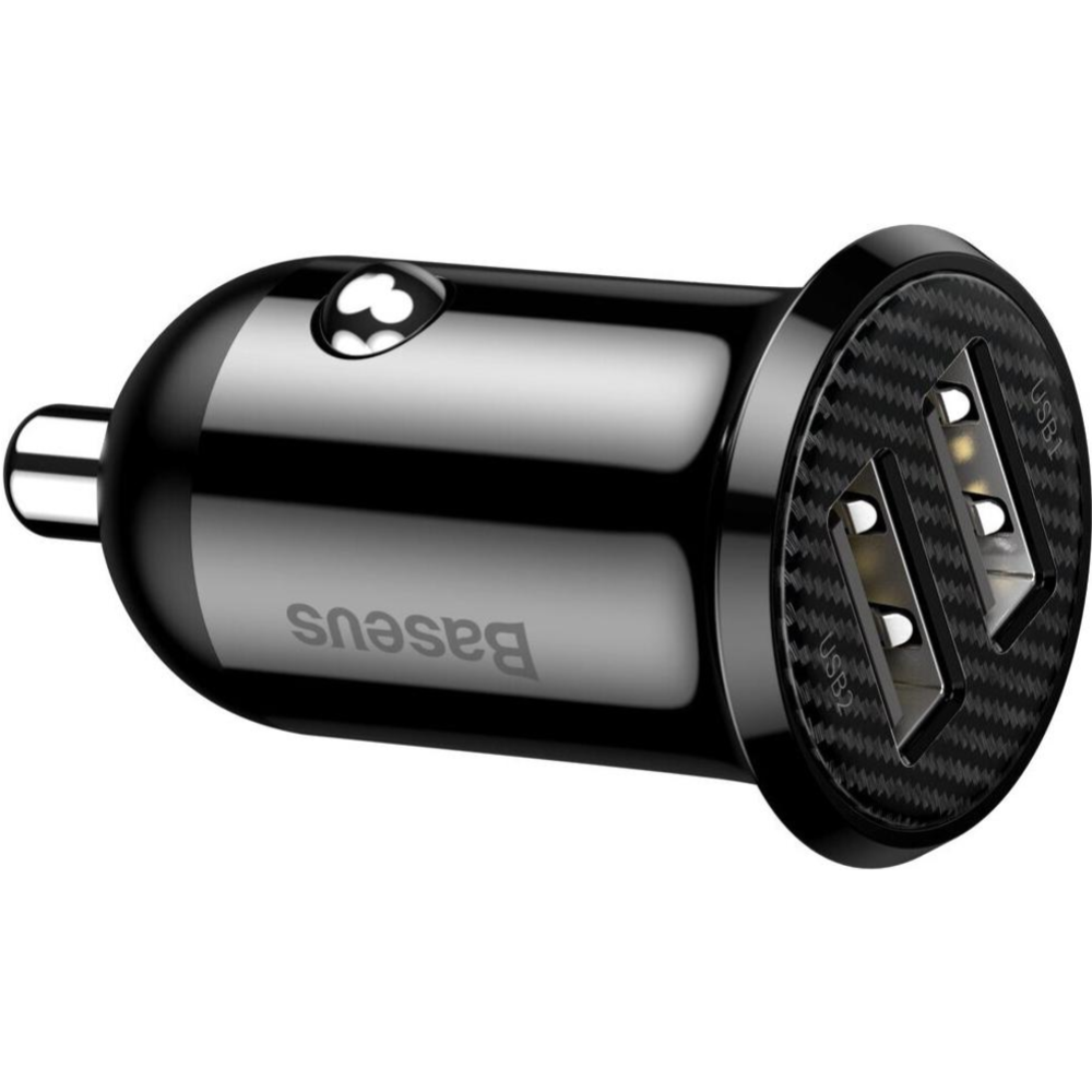 Автомобильное зарядное устройство «Baseus» Grain Pro Car Charger, Dual USB 4.8A Black, CCALLP-01