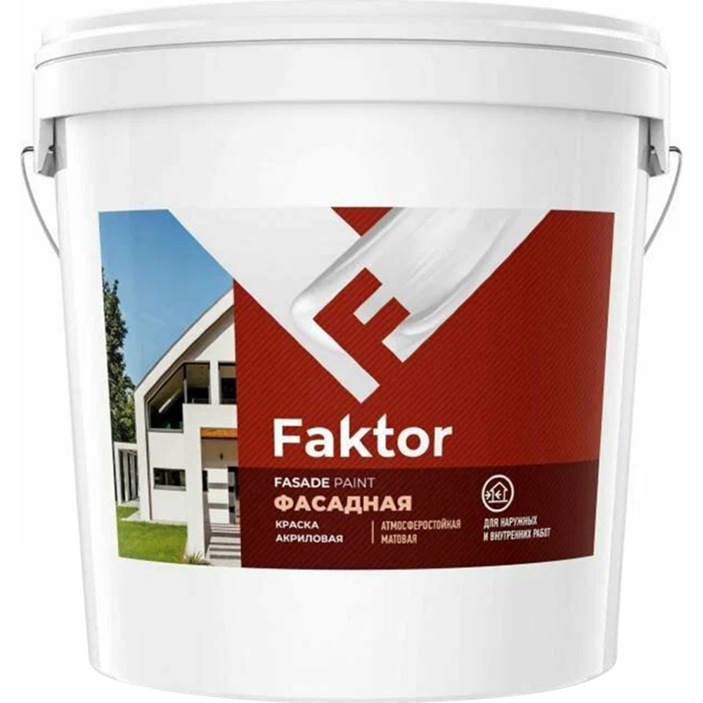 Краска «Faktor» фасадная, О05368, белый, 28 кг