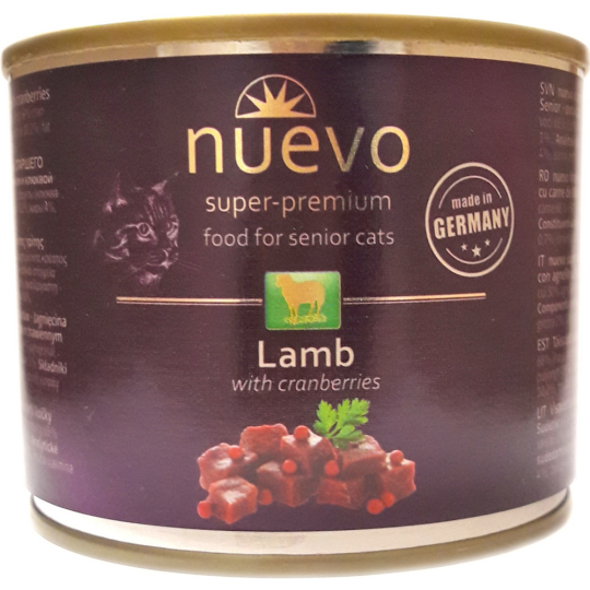 Корм для кошек «Nuevo» Senior Lamb & Cranberries, 95116, 200 г