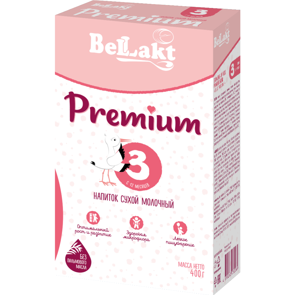 На­пи­ток мо­лоч­ный сухой «Бел­лак­т» Premium 3, с 12 ме­ся­цев, 400 г