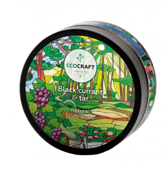 Натуральный скраб для тела ECOCRAFT "Black currant and tar" Черная смородина и смола (150 мл)