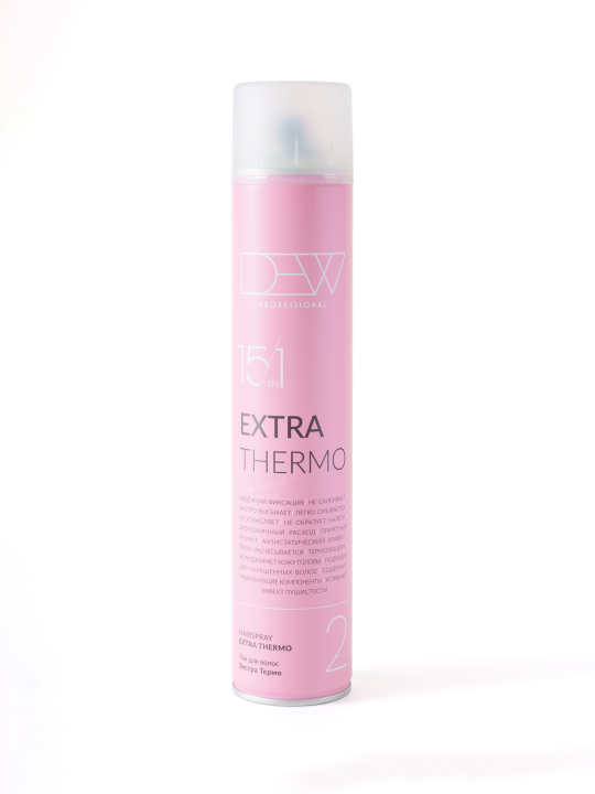 Лак для волос 15 в 1 Экстра термо (Hairspray Extra Thermo Strong) серии «DEW PROFESSIONAL»