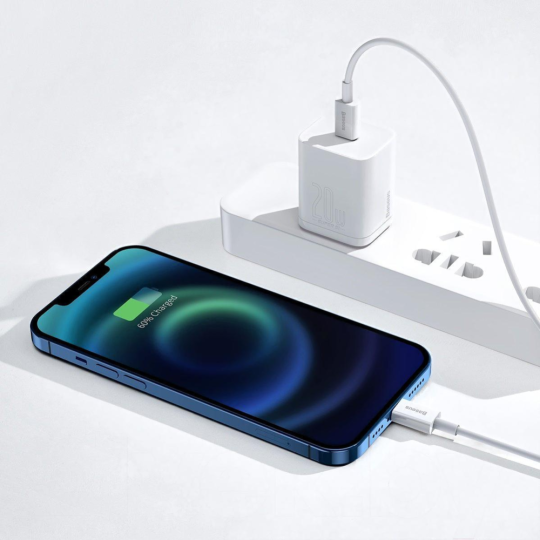 Кабель «Baseus» Superior, Fast Charging Data Type-C to iP PD 20W, White, CATLYS-02, 0.25 м