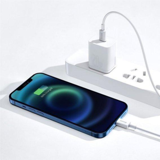 Кабель «Baseus» Superior, Fast Charging Data Type-C to iP PD 20W, White, CATLYS-C02, 2 м