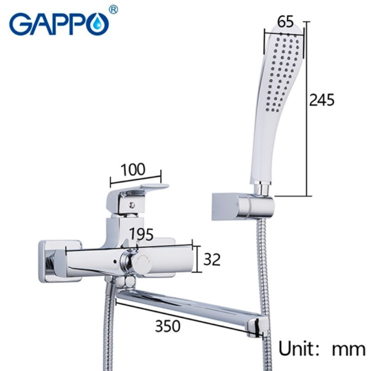 Смеситель для ванны Gappo G2250-8 Хром