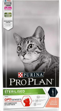 Сухой корм для стерилизованных кошек ProPlan Sterilised с лососем, 1,5 кг