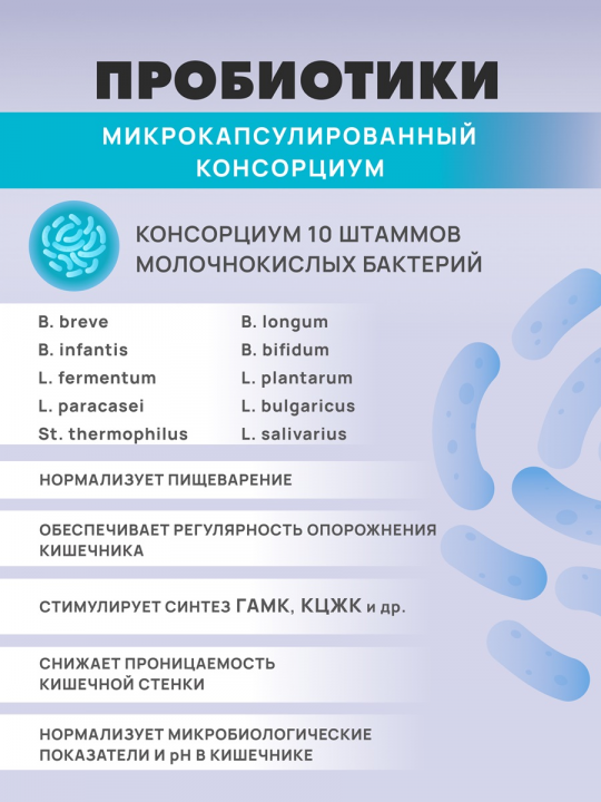 Панбиолакт Ментал Психобиотик для коррекции работы мозга путем воздействия на микробиом кишечника