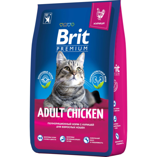 Корм для кошек «Brit» Premium, Adult Chicken, с курицей, 5049653 8 кг