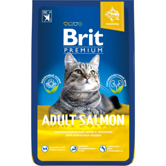 Корм для кошек «Brit» Premium, Adult Salmon, с лососем, 5049622 8 кг