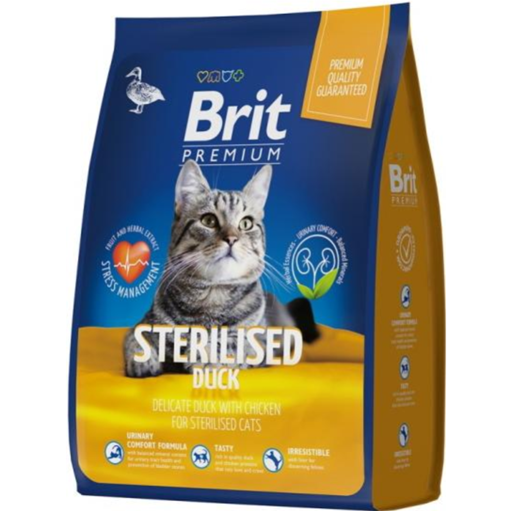 Корм для кошек «Brit» Premium, Sterilized Duck&Chicken, для стерилизованных, с уткой и курицей, 5049820 2 кг #1