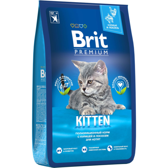 Корм для котят «Brit» Premium, Kitten, с курицей, 5049684 8 кг