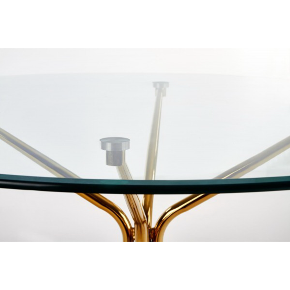 Обеденный стол «Halmar» Rondo, прозрачный/золотой