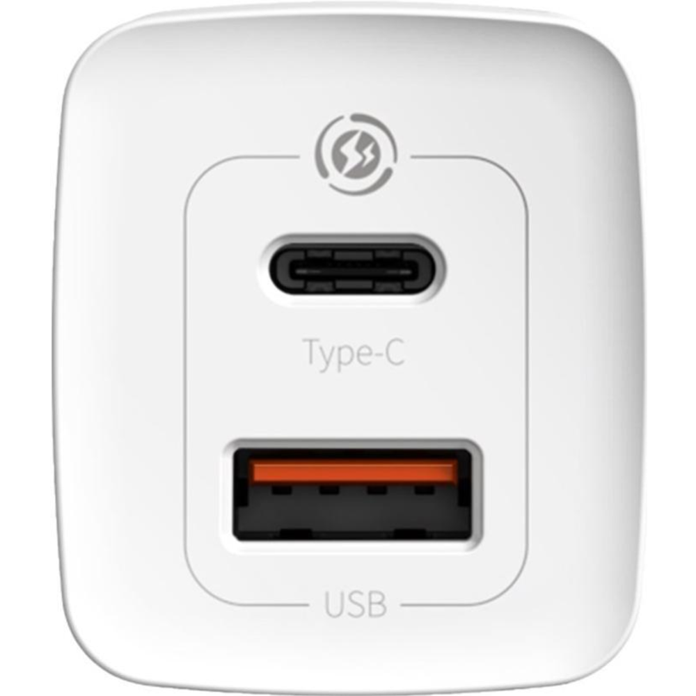 Сетевое зарядное устройство «Baseus» GaN2 Lite Quick Charger C+U 65W EU White, CCGAN2L-B02