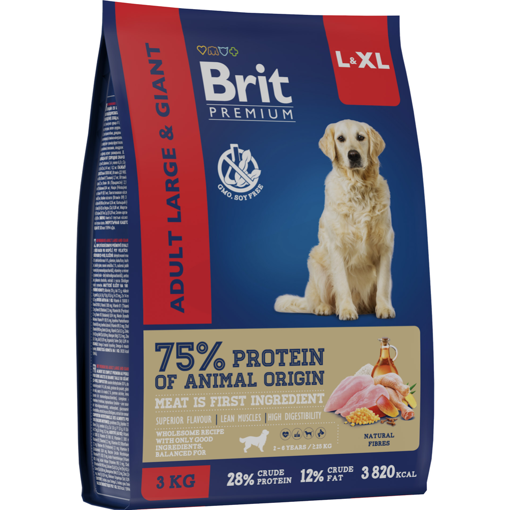 Корм для собак «Brit» Premium, Adult Large and Giant, для крупных и гиганских пород с курицей, 5049998, 3 кг #2