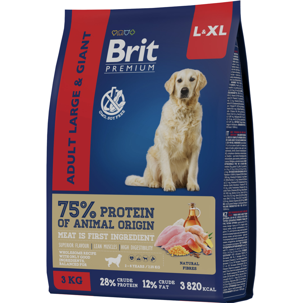 Корм для собак «Brit» Premium, Adult Large and Giant, для крупных и гиганских пород с курицей, 5049998, 3 кг #3