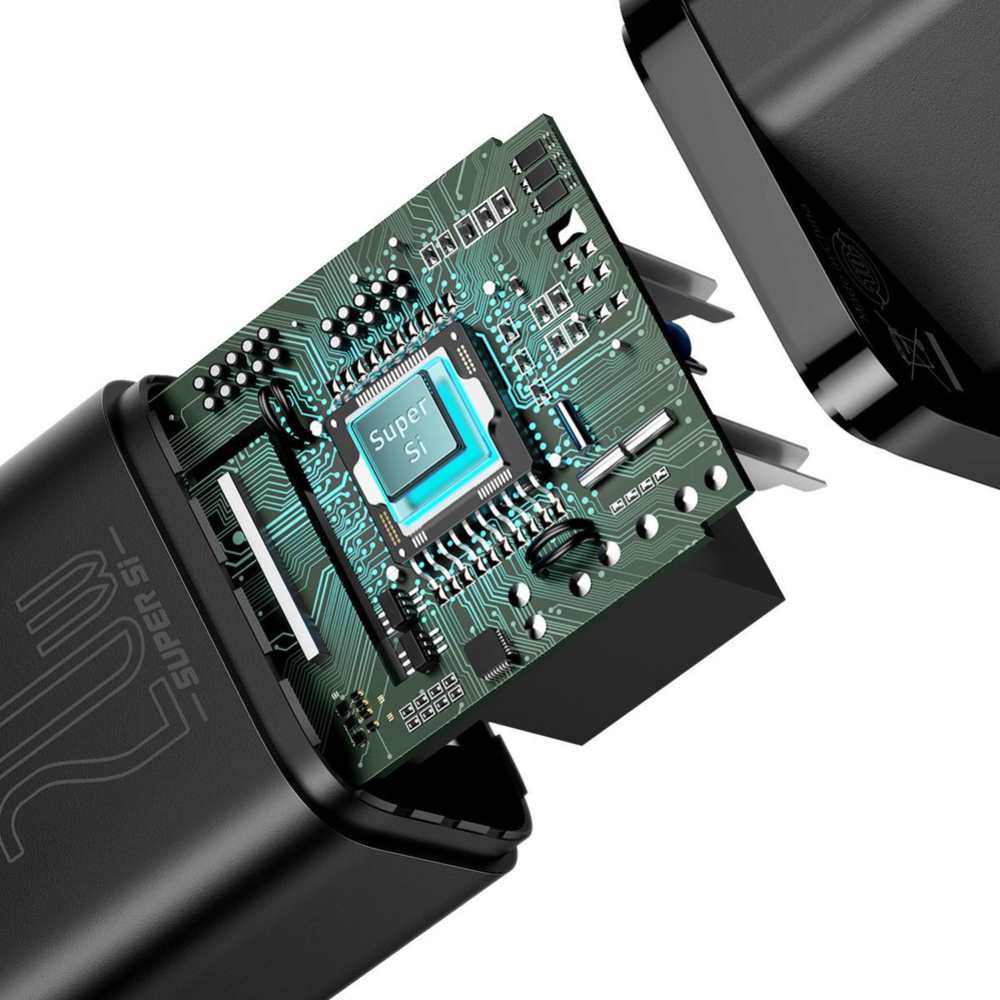 Сетевое зарядное устройство «Baseus» Super Si Quick Charger 1C 25W EU Black, CCSP020101