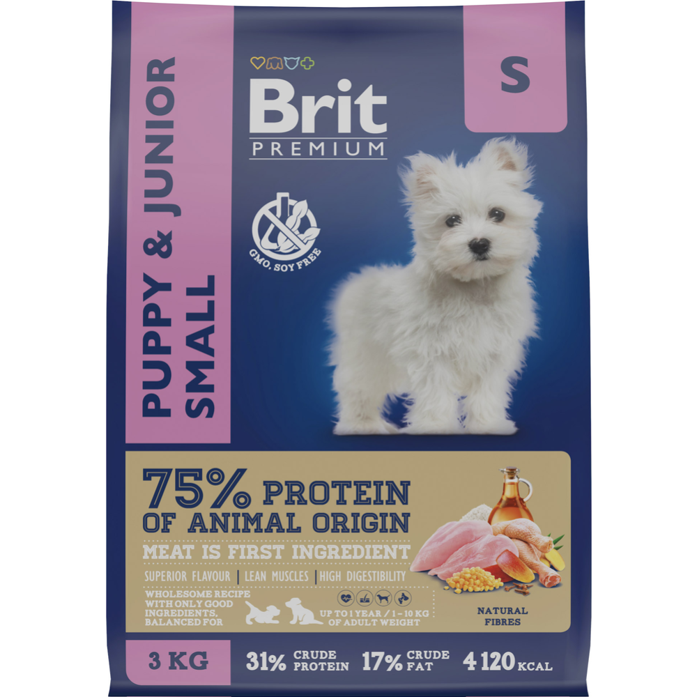 Корм для щенков «Brit» Premium, Puppy and Junior Small, с курицей, 5049882 3 кг #1