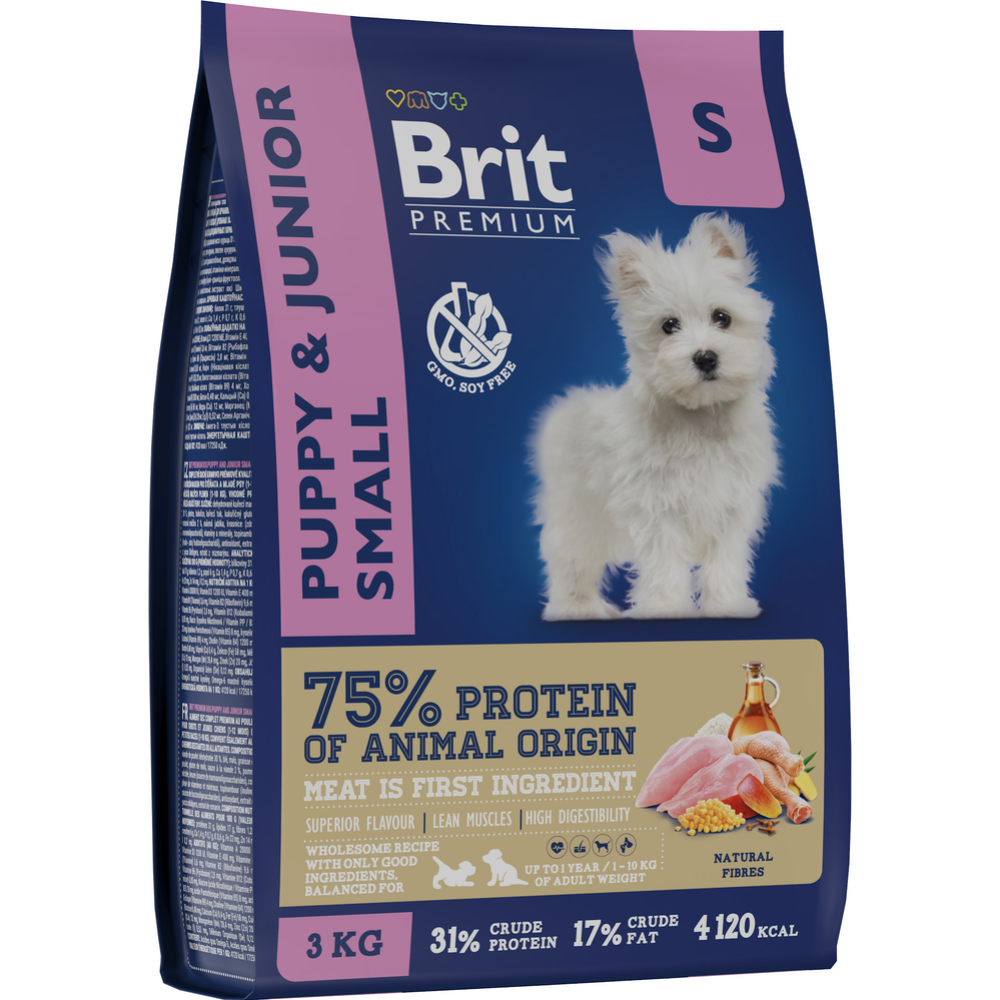 Корм для щенков «Brit» Premium, Puppy and Junior Small, с курицей, 5049882 3 кг #2