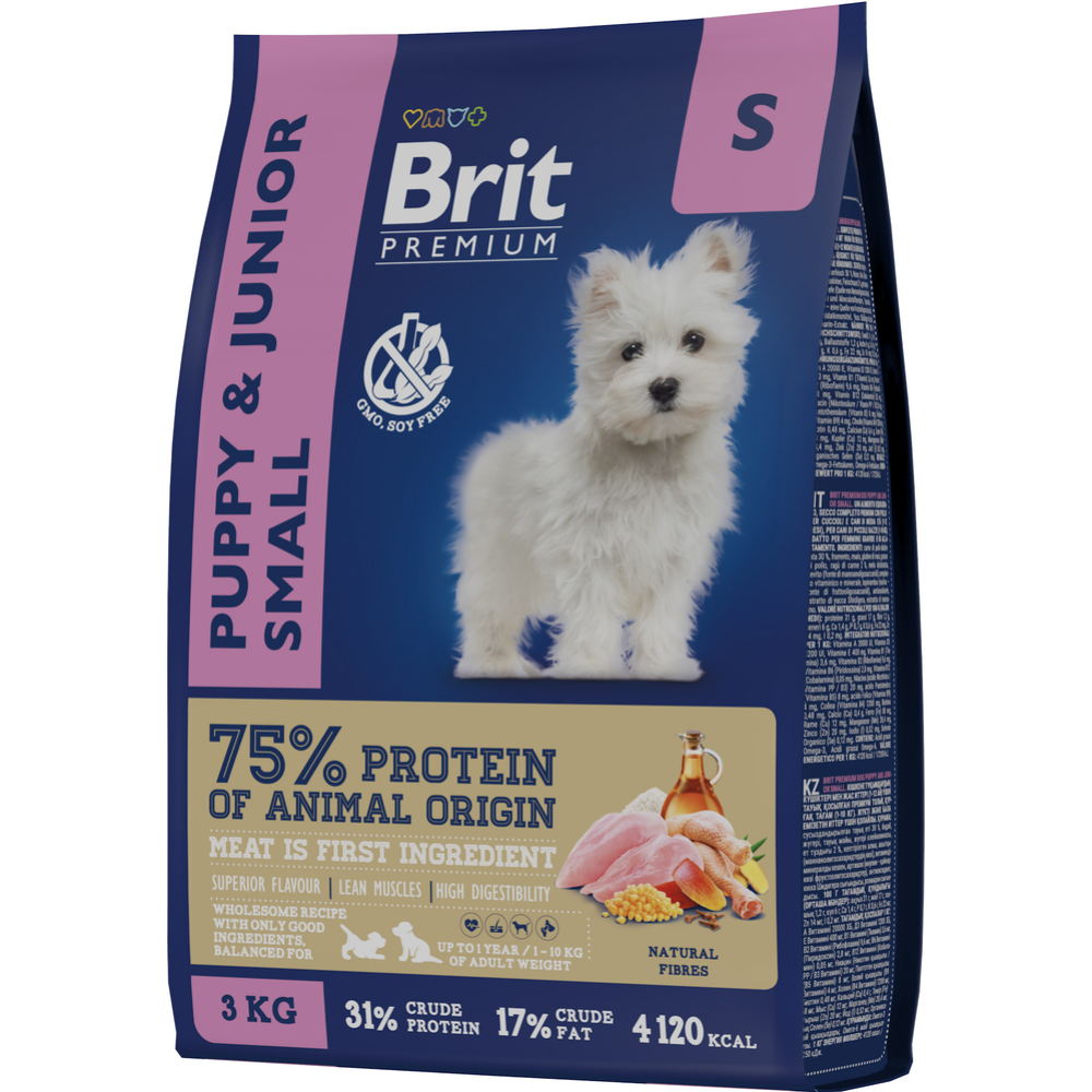 Корм для щенков «Brit» Premium, Puppy and Junior Small, с курицей, 5049882 3 кг #3