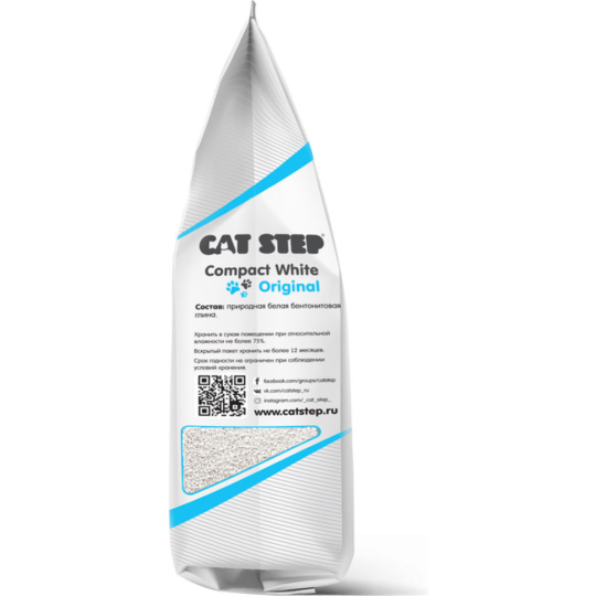 Наполнитель для туалета «Cat Step» Compact White Original, минеральный комкующийся, 20313008 5 л