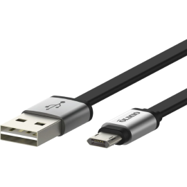 Кабель «Olmio» USB 2.0 - microUSB, 38703, серебристый/черный, 1 м