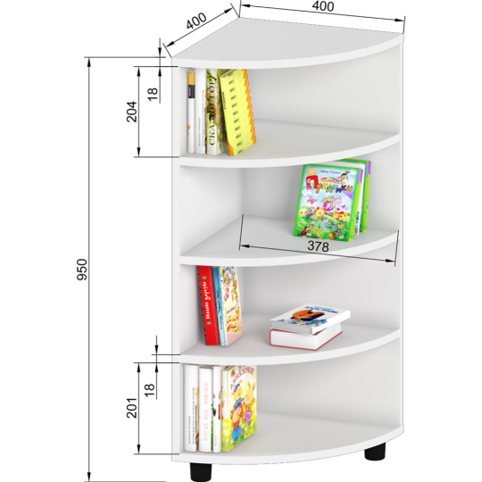 Стеллаж угловой «Славянская столица» ДУ-СМ3-40, белый
