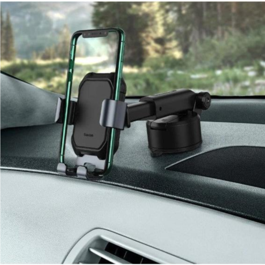 Автомобильный держатель «Baseus» Tank Gravity Car Mount Holder with suction base, SUYL-TK01, tarnish black