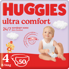 Под­гуз­ни­ки дет­ские «Huggies» Ultra Comfort, размер 4, 8-14 кг, 50 шт
