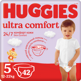 Под­гуз­ни­ки дет­ские «Huggies» UC, размер 5, 12-22 кг, 42 шт