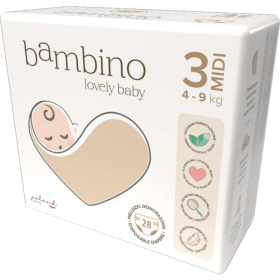 Под­гуз­ни­ки дет­ские «Bambino» Midi, размер 3, 4-9 кг, 28 шт
