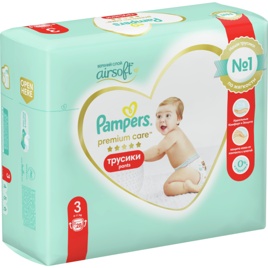 Подгузники-трусики детские «Pampers» Premium Care, размер 3, 6-11 кг, 28 шт