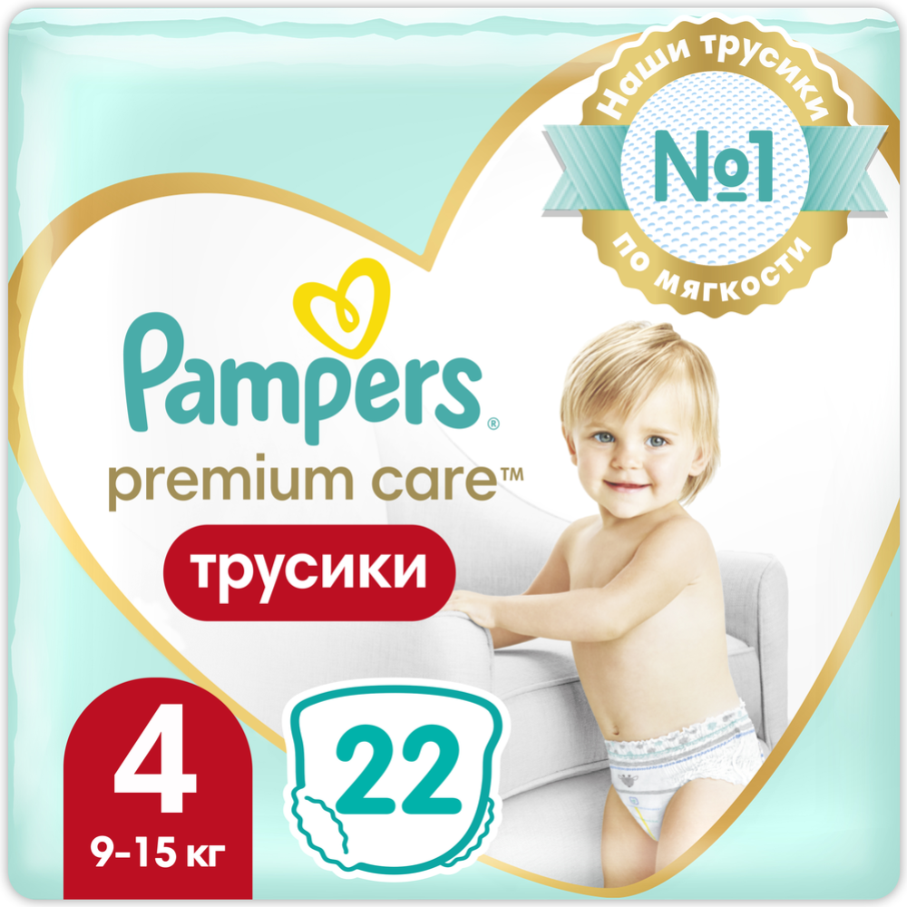 Подгузники-трусики детские «Pampers» Premium Care, размер 4, 9-15 кг, 22 шт