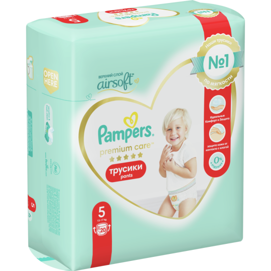 Подгузники-трусики детские «Pampers» Premium Care, размер 5, 12-17 кг, 20 шт