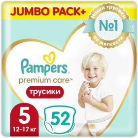 Под­гуз­ни­ки-тру­си­ки дет­ские «Pampers» Premium Care, размер 5, 12-17 кг, 52 шт