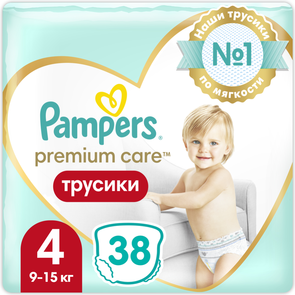Подгузники-трусики детские «Pampers» Premium Care Econom, размер 4, 9-15 кг, 38 шт #0