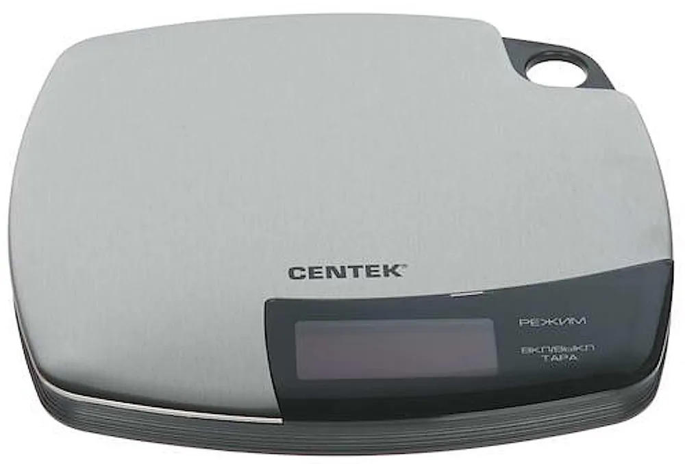 Весы кухонные Centek CT-2463 сталь, сенсор, LCD- 59х27 с подсветкой, t° в комнате, max 5кг, шаг 1г