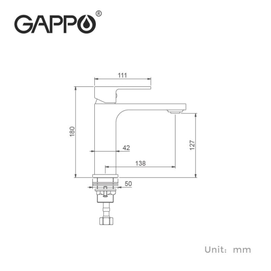 Смеситель для раковины Gappo G1083 Хром