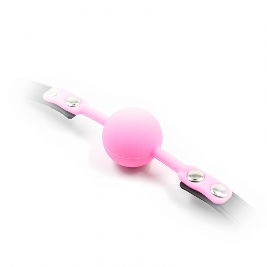 Силиконовый кляп-шар розового цвета