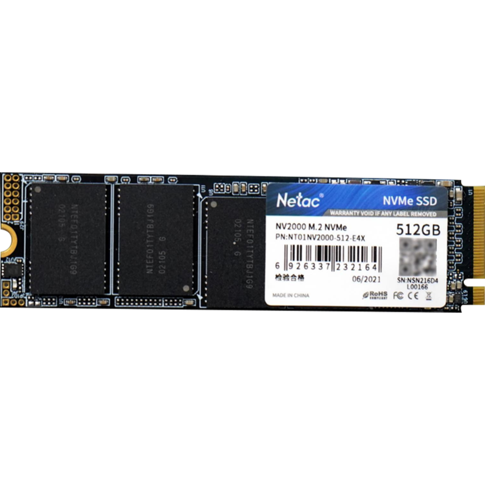 SSD диск «Netac» NV2000 512GB, NT01NV2000-512-E4X