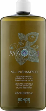 MAQUI 3 DELICATE HYDRATING VEGAN SHAMPOO Натуральный шампунь для увлажнения сухих и истощенных волос, 975 мл