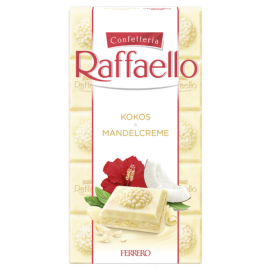 Срочный товар! Шоколад белый «Raffaello» с начинкой из кокосово-миндального крема, 90 г